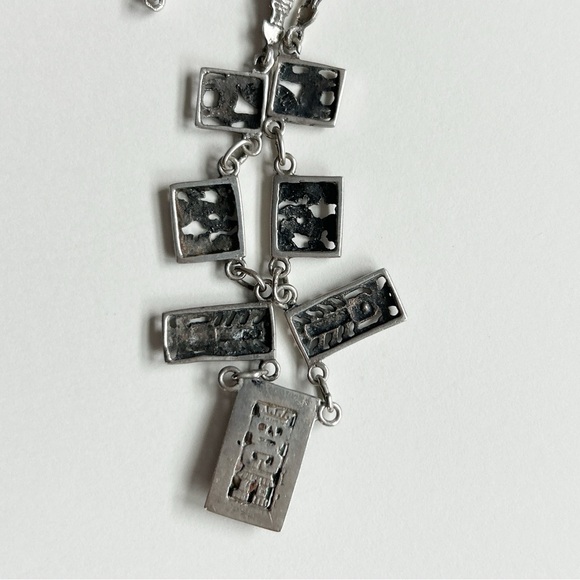 Stunning Vintage Peruvian Jade Tumi Storyteller Sterling Silver Necklace - Picture 13 of 16